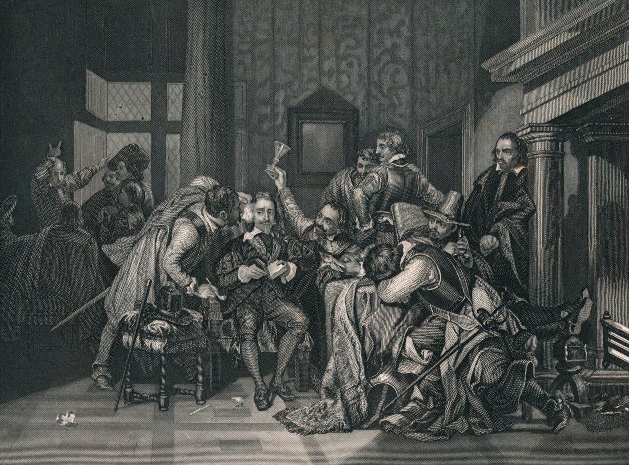 تشارلز الأول في غرفة الحرس ، 1649 ، منتصف القرن التاسع عشر. بواسطة جيه روجرز