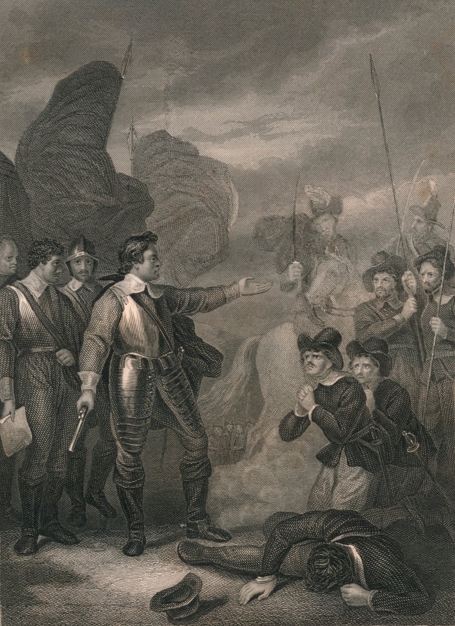 كرومويل قمع التمرد في الجيش ، c1640s ، منتصف القرن التاسع عشر. بواسطة جيه روجرز