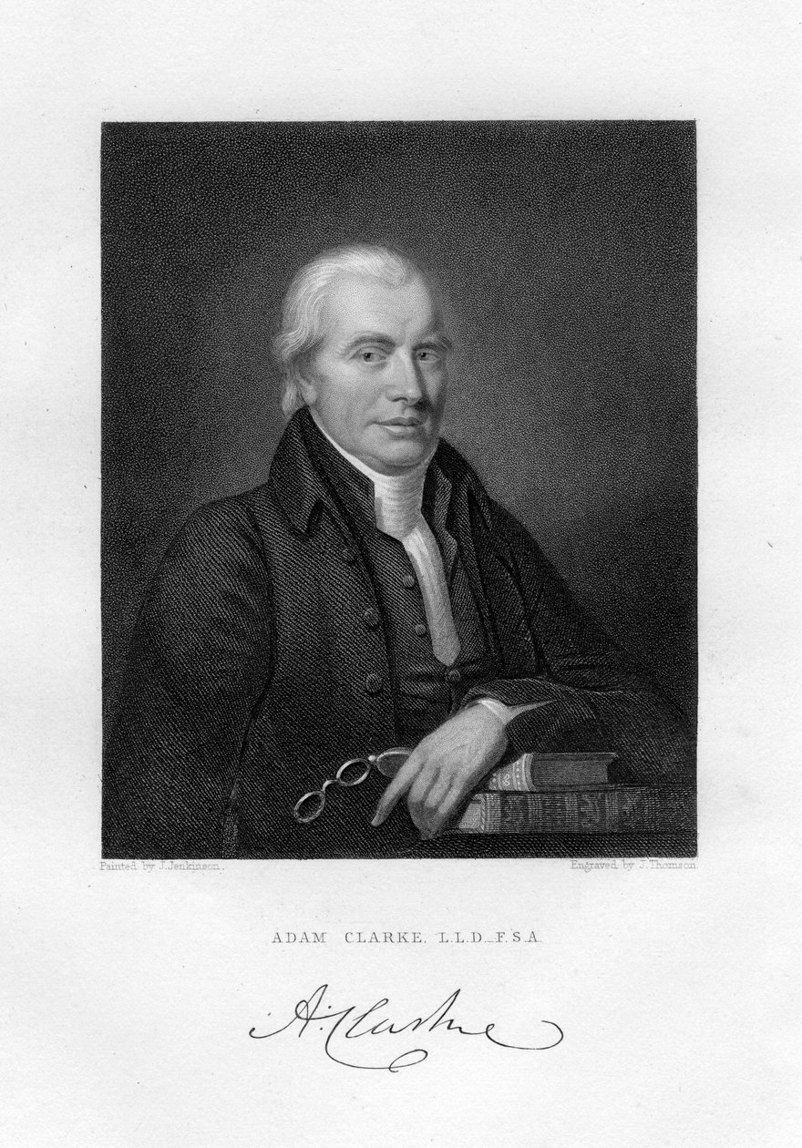 آدم كلارك c1760-1832 ، عالم اللاهوت الميثودي البريطاني والباحث الكتابي ، القرن التاسع عشر. بواسطة جيه تومسون