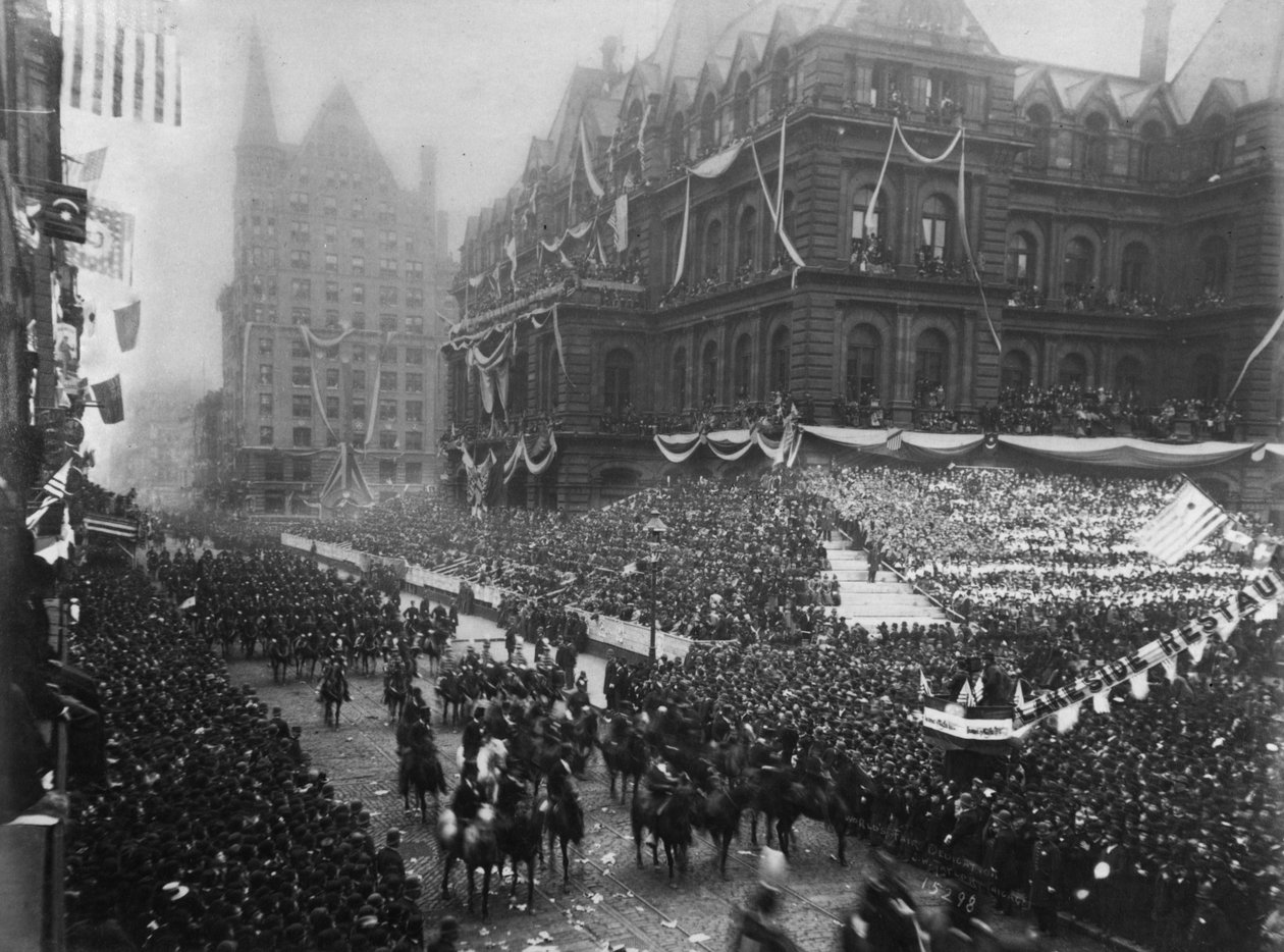 مراسم التكريس في شارع آدامز ، شيكاغو ، للمعرض الكولومبي في العالم ، 1892 بواسطة JW تايلور