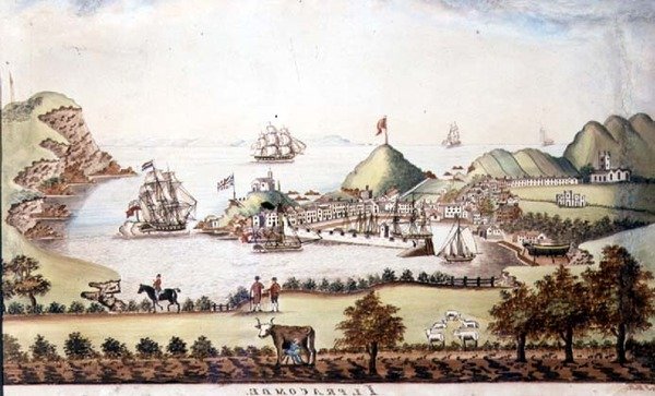 منظر لإلفراكومب ، ديفون ، 1842 (قلم ومرحاض) (زوج من 72970) بواسطة جي والترز