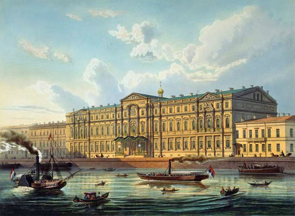 قصر الدوق الكبير ميخائيل وقصر الجسر ، طبعه جاكوت وباشيلير ، نشره Lemercier ، باريس ، 1850s بواسطة J. بعد شارلمان