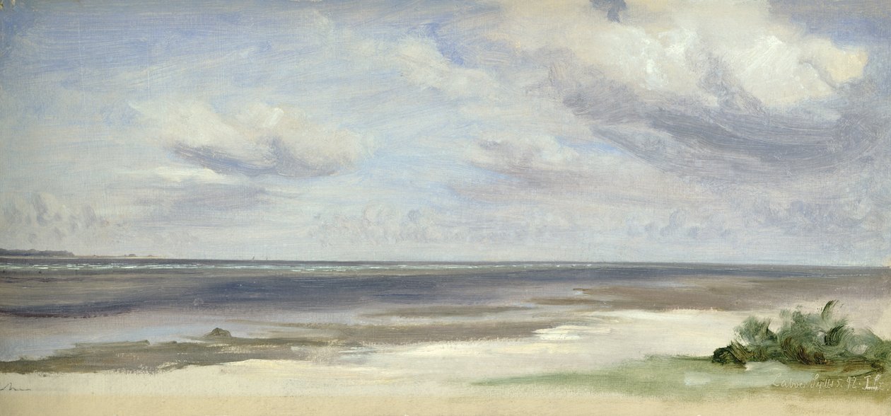 شاطئ على بحر البلطيق في Laboe ، 1842 (مرحاض على ورق على بطاقة) بواسطة جاكوب جينسلر