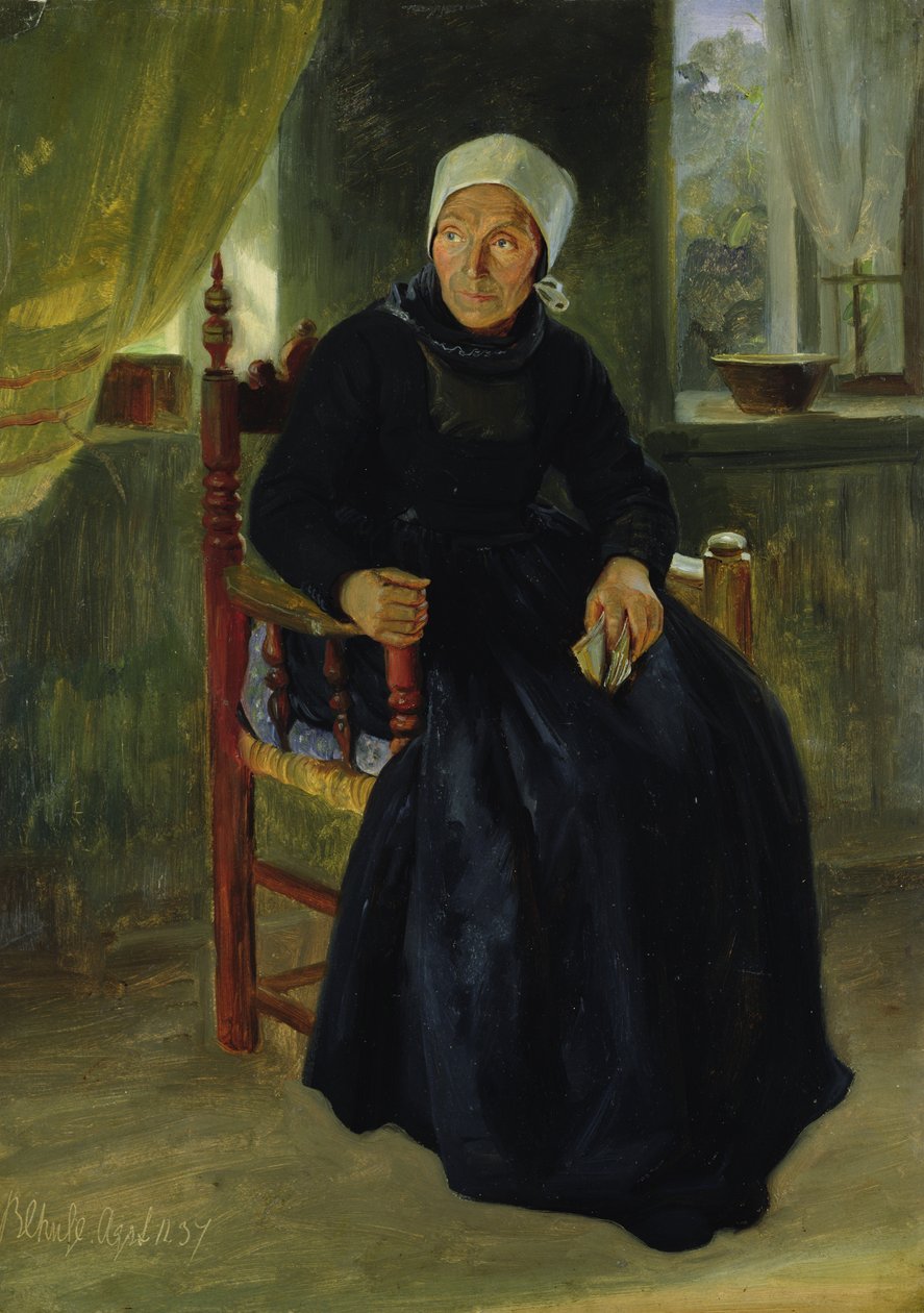 امرأة من بلانكنيز ، 1837 (زيت على ورق على بطاقة) بواسطة جاكوب جينسلر