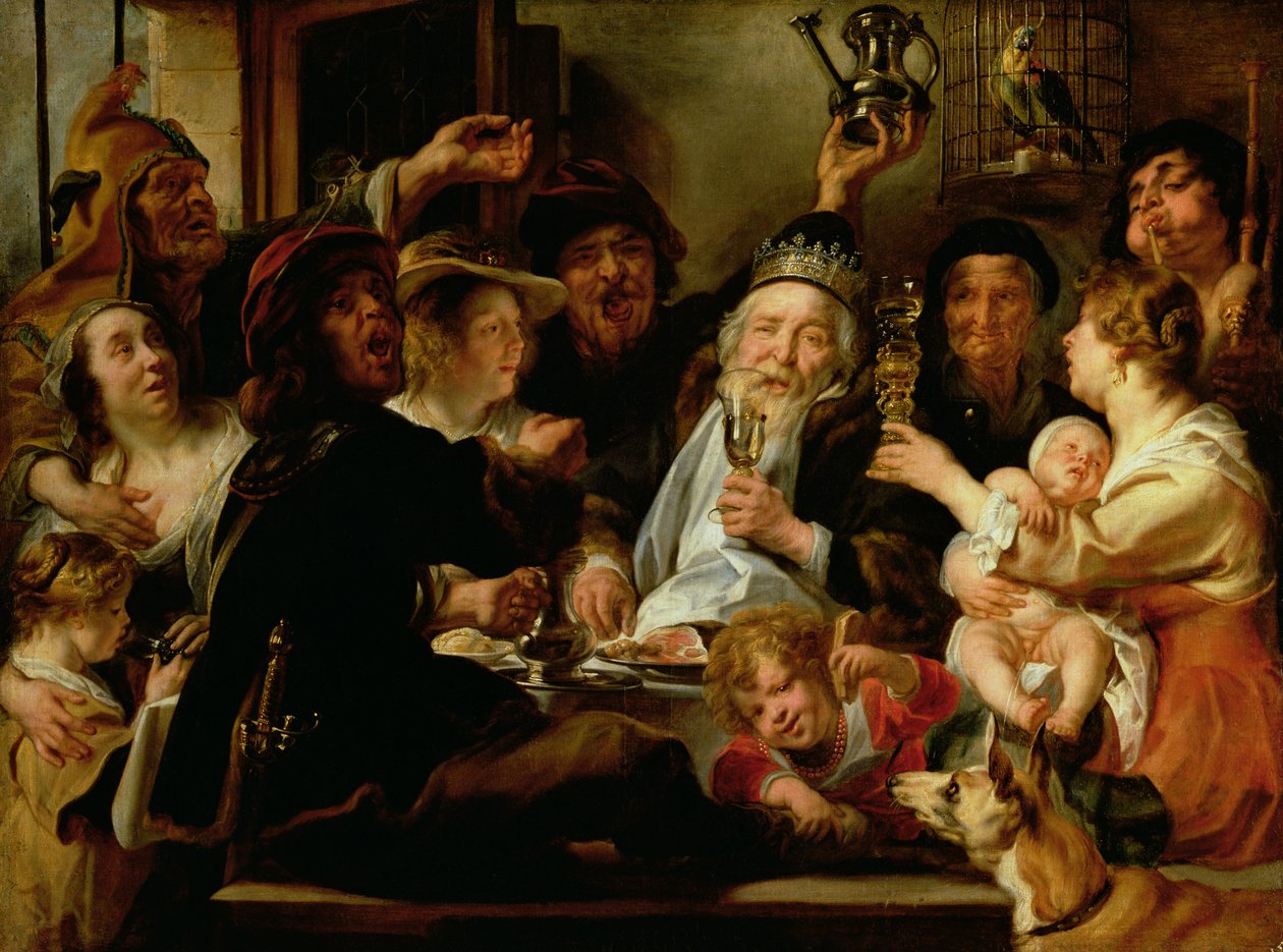 The Bean King (The King Drinks) ، c.1638 بواسطة يعقوب جوردان