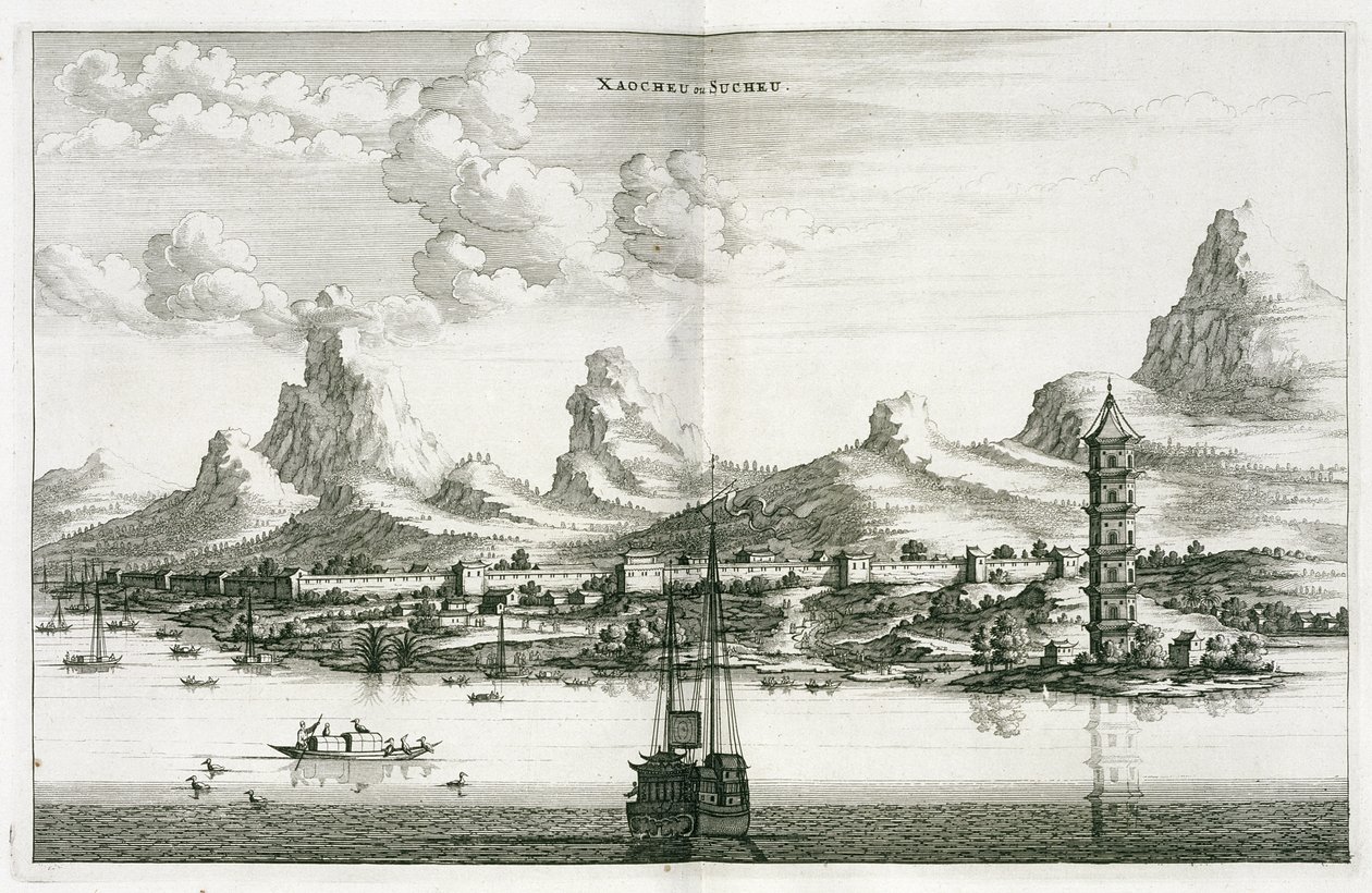 Xaocheu أو Sucheu ، من حساب سفارة هولندية لدى الصين ، 1665 بواسطة يعقوب فان مورس