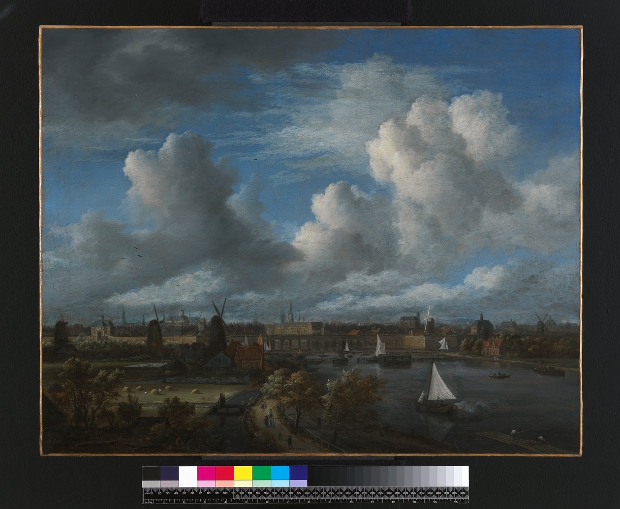 منظر على أمستل يتطلع إلى أمستردام ، c.1675-70 بواسطة جاكوب فان روزديل