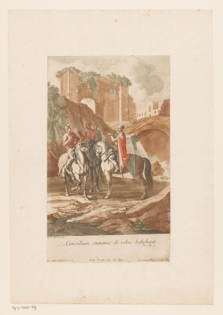 استشارة ليلية للقباطنة Consilium Summis de rebus habebant (العنوان على الكائن) بواسطة جاكوب أندرياس فريدريش (أنا)