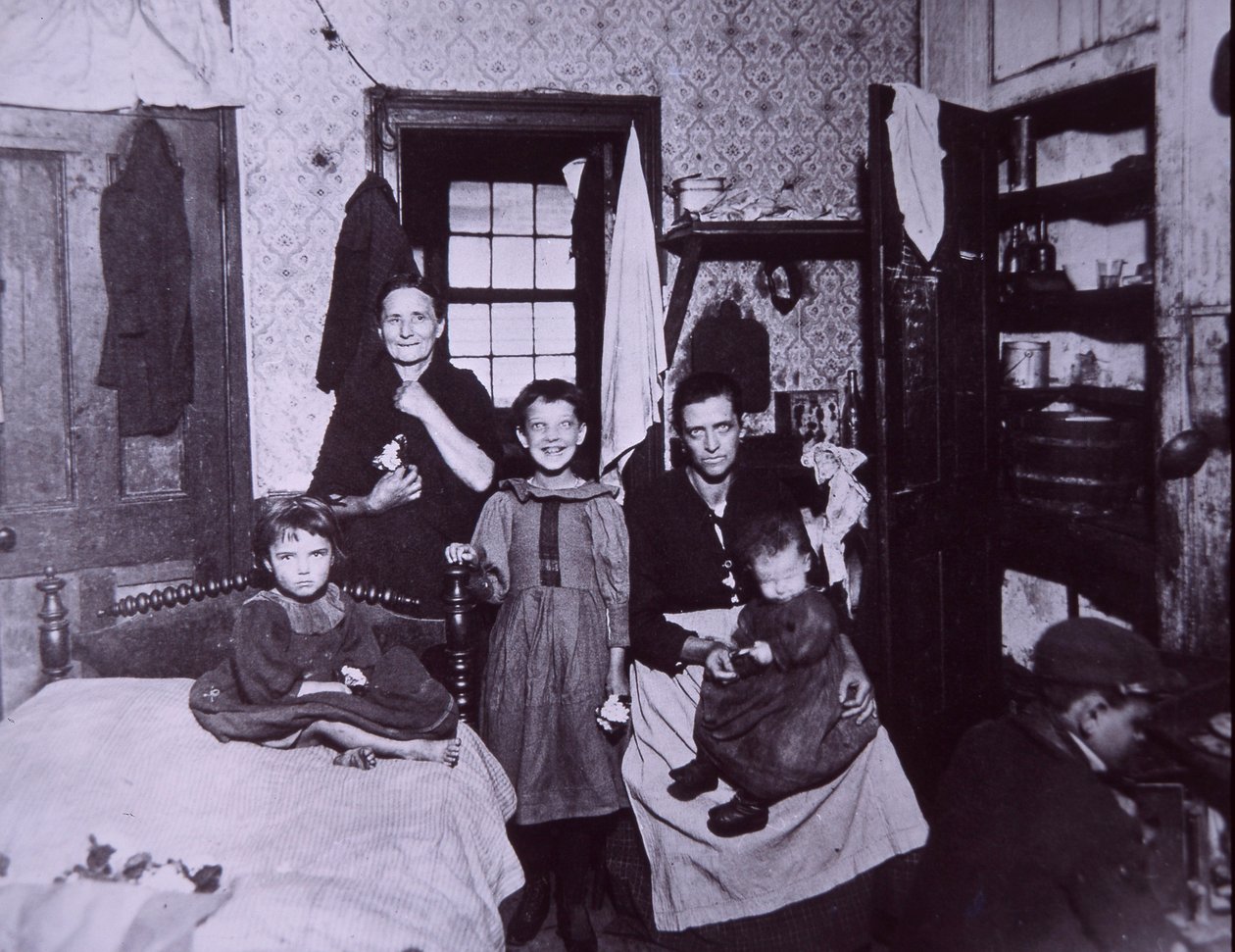 Slum dwelling, New York City c.1905 (b/w photo) بواسطة يعقوب أغسطس ريس