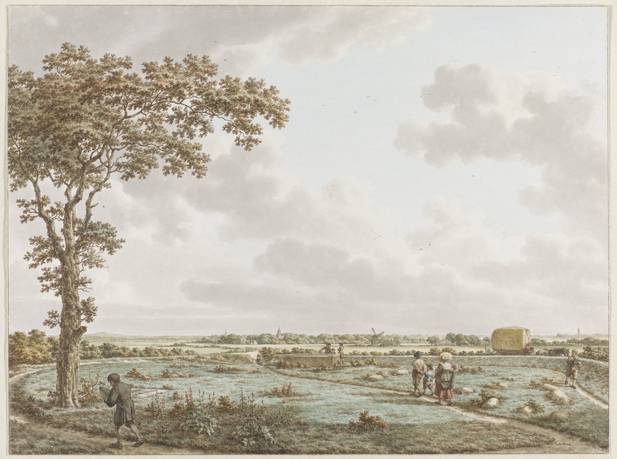 جبل تيبل في المناظر الطبيعية ، يُرى من Sint-Janskerkhof بالقرب من Laren جبل الطاولة بالقرب من Blaricum بأربعة وجوه (عنوان السلسلة) بواسطة جاكوب كاتس