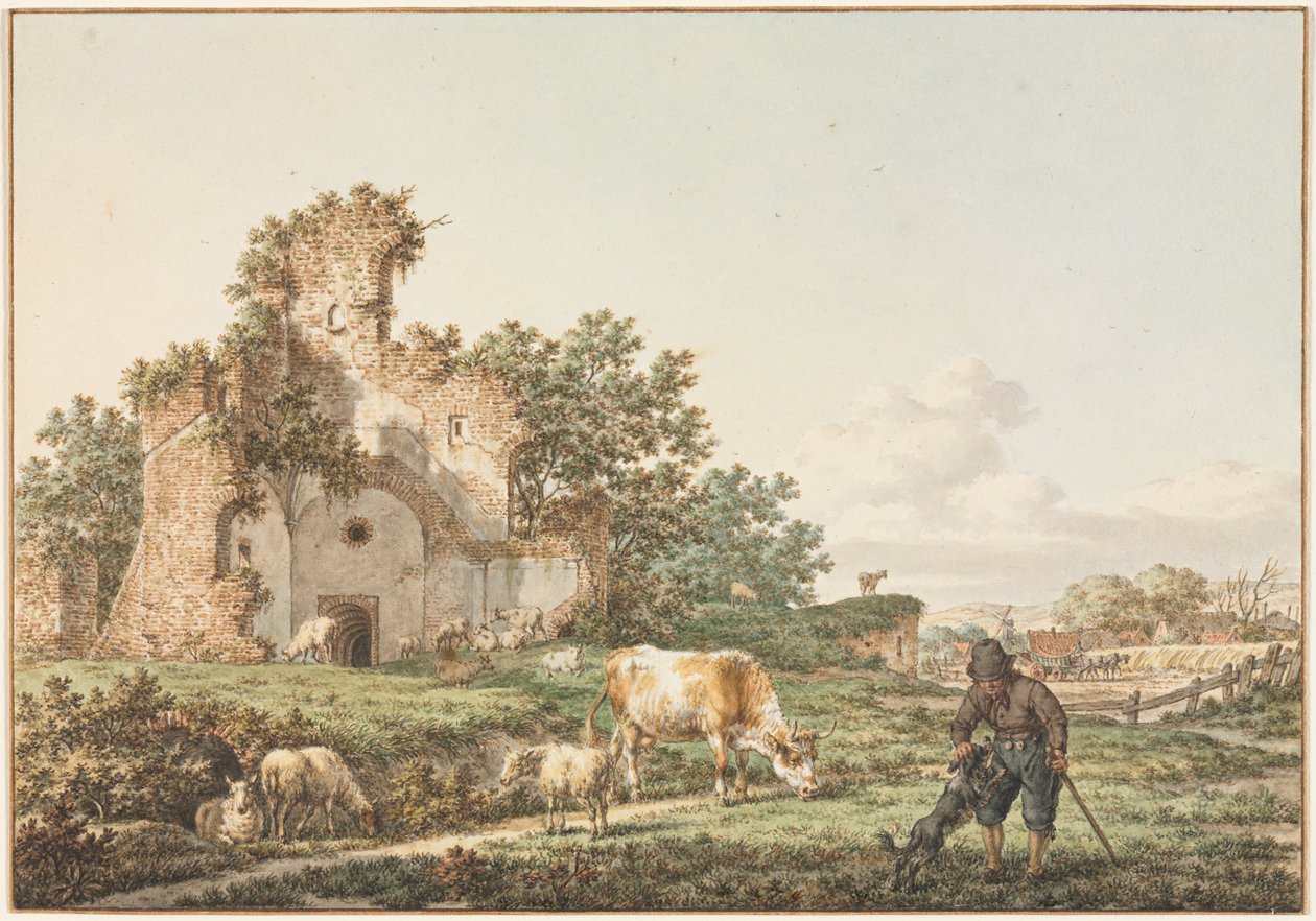 منظر رعوي مع أنقاض ، 1799. بواسطة قطط يعقوب