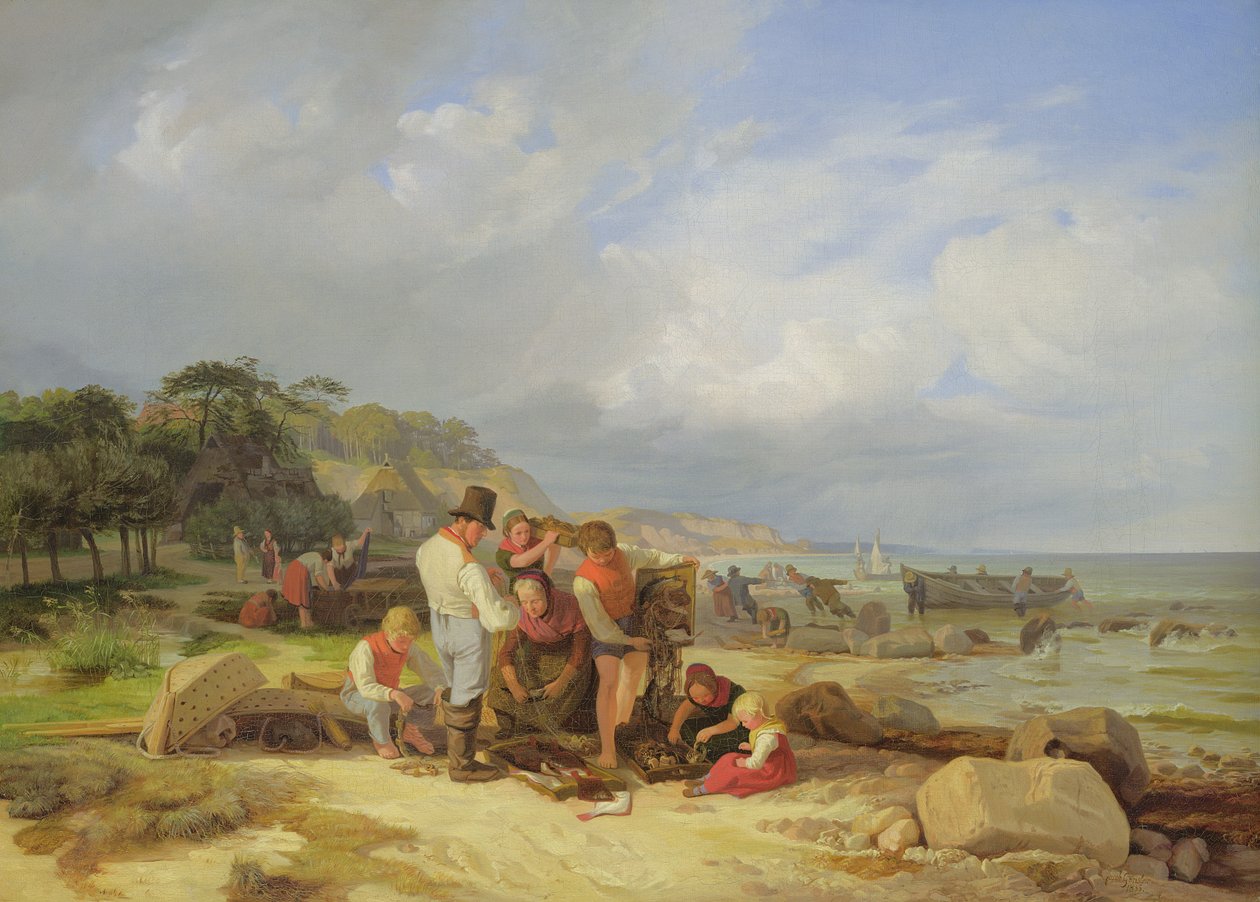 الصيادون في بروبستاي ، 1835 (زيت على canvs) بواسطة جاكوب جينسلر