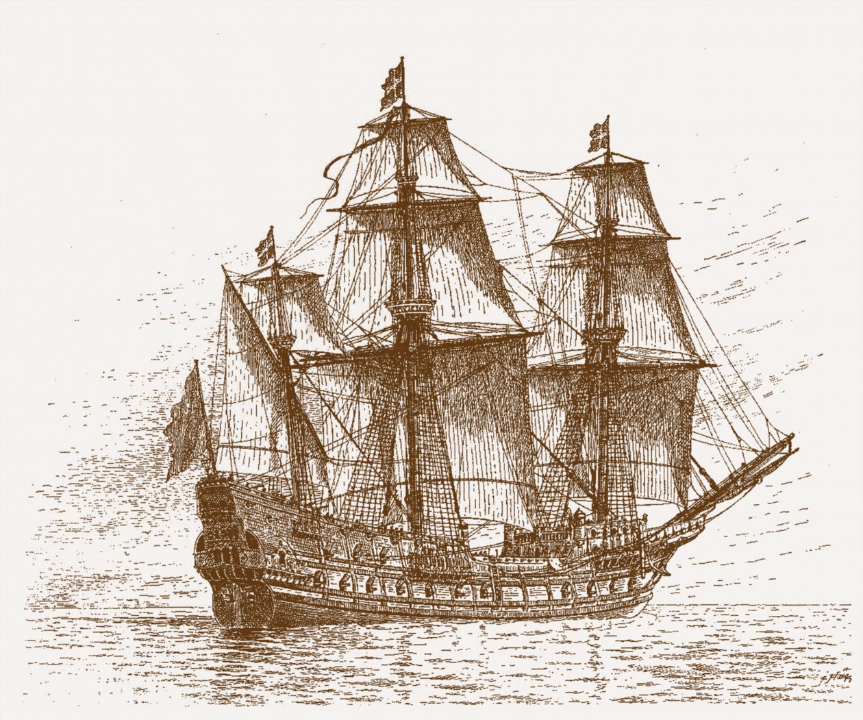 الرائد السويدي Mars Makalös قبل معركة Gotland-Öland ، 30-31 مايو 1564 ، ج .1908 بواسطة يعقوب حاج