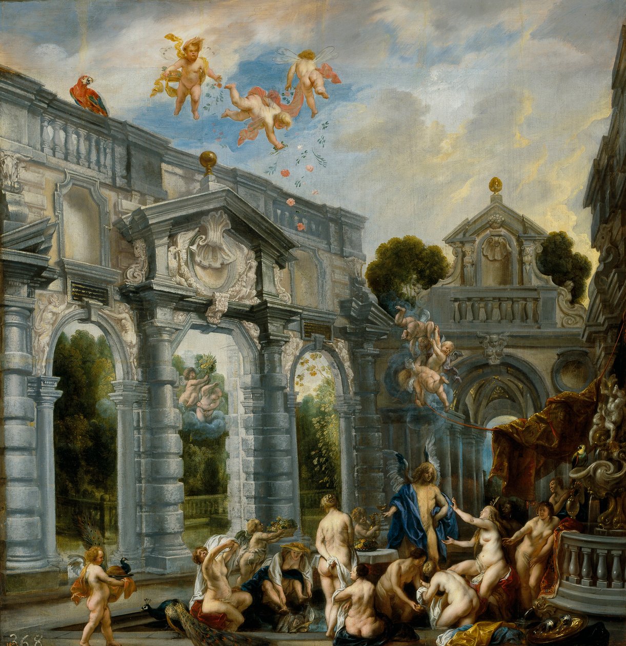 ""Amour et Psyche"" (Amor and Psyche) Peinture de Jacob Jordaens (1593-1678) vers 1630 Dim 131x127 cm Museo del Prado, Madrid بواسطة يعقوب جوردان