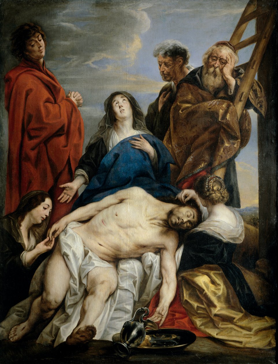 "Pieta" "Peinture لـ Jacob Jordaens (1593-1678) - 1650-1660 - ألوان زيتية على قماش خافت 221x169 سم متحف ديل برادو ، مدريد بواسطة يعقوب جوردان