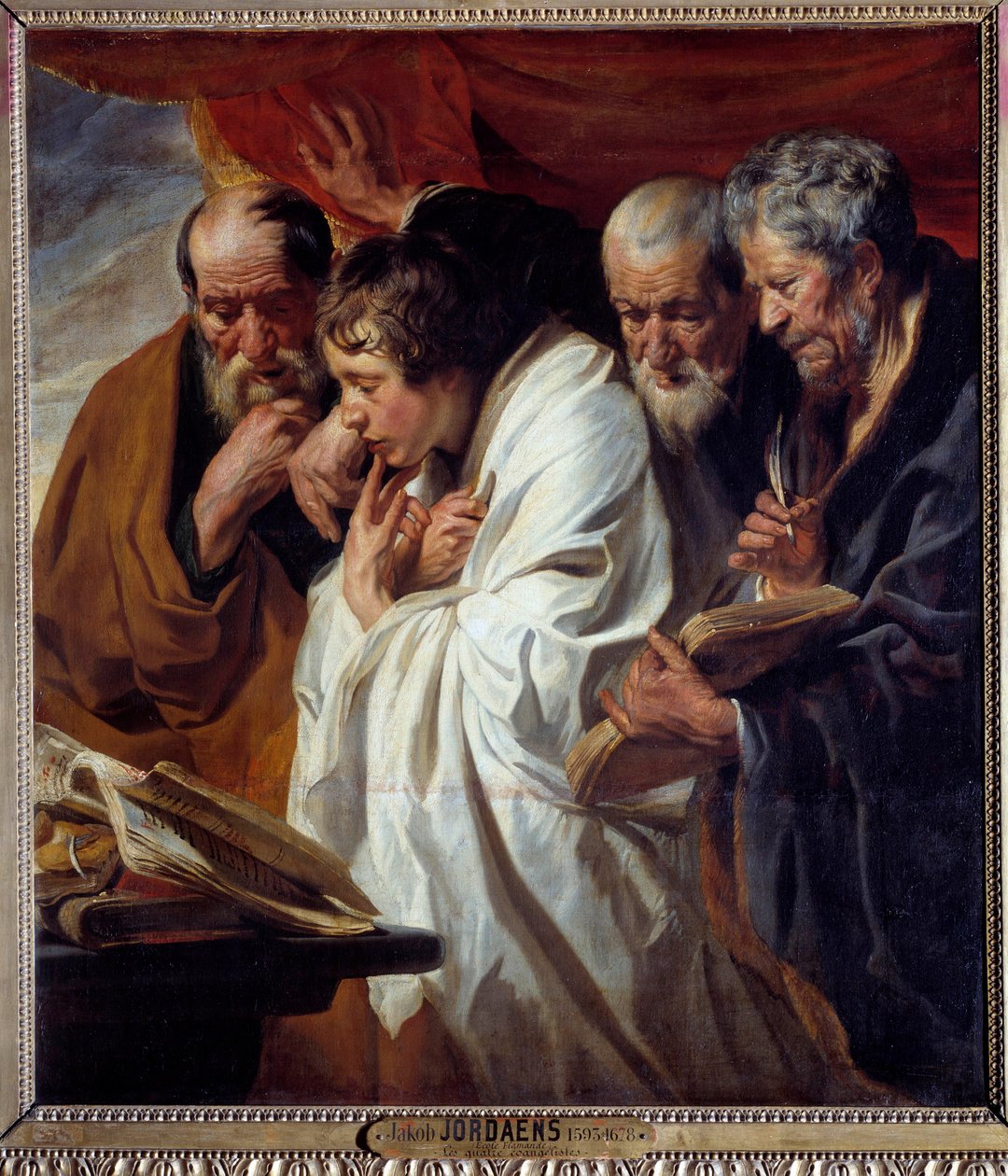 The Four Evangelists Painting by Jacob Jordaens (1593-1678) 17th century. Dim 1,34 x 1,18 m بواسطة يعقوب جوردان