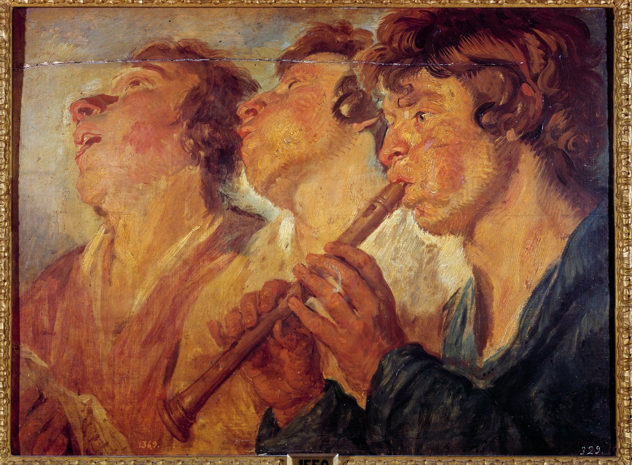 Three travelling musicians Painting by Jacob Jordaens (1593-1678) (ec.flam.) 17th century Madrid, Prado Museum بواسطة يعقوب جوردان