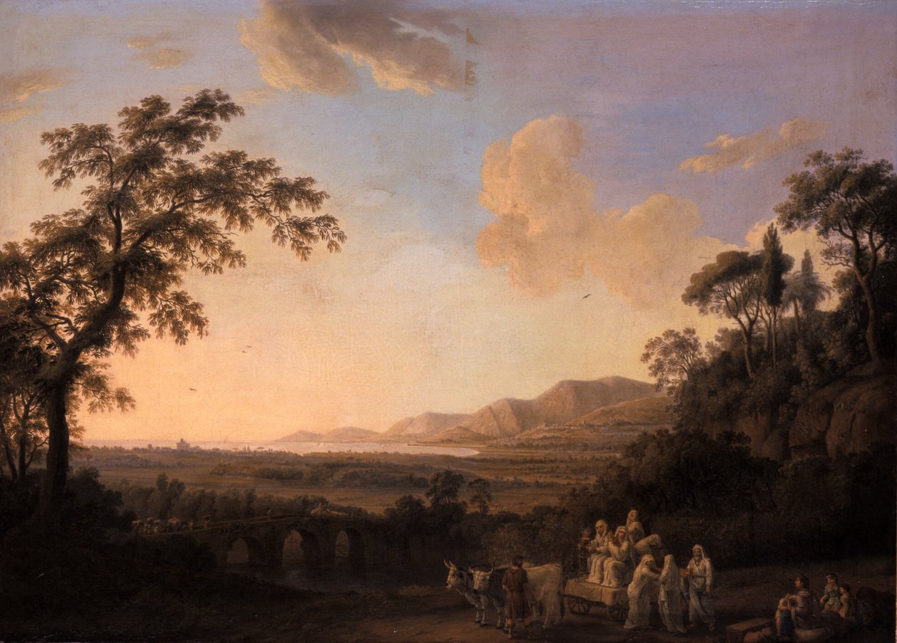 المناظر الطبيعية المثالية عند الغسق ، 1782 بواسطة جاكوب فيليب هاكيرت