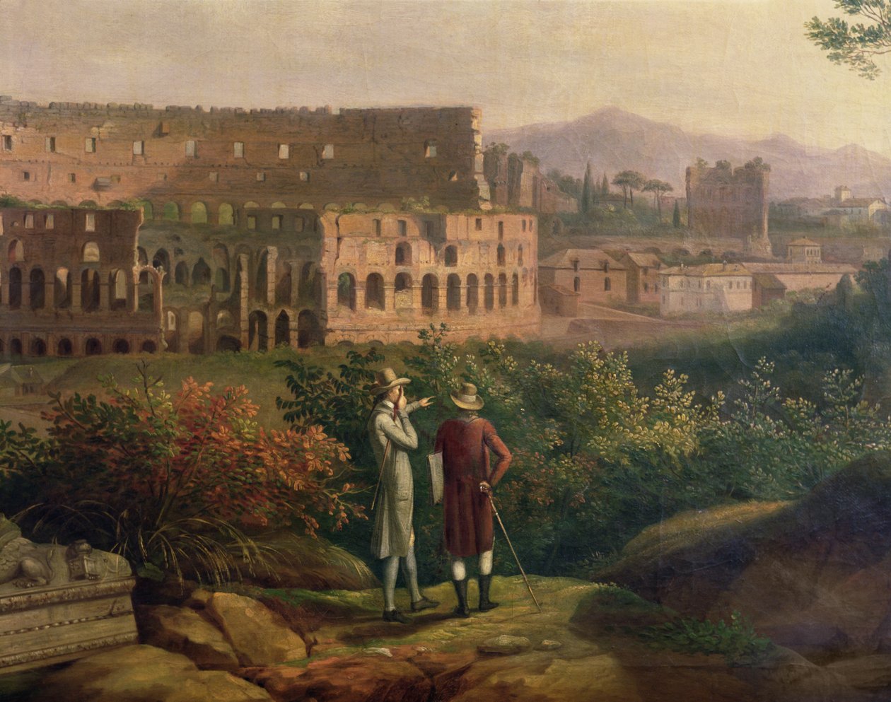 يوهان فولفجانج فون جوته (1749-1832) يزور الكولوسيوم في روما ، c.1790 بواسطة جاكوب فيليب هاكيرت