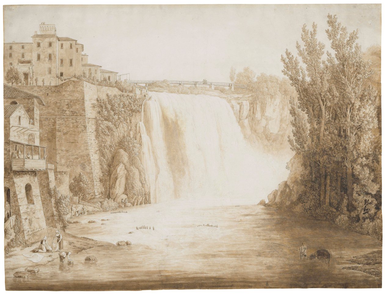 The Cascata Grande of Isola del Liri ، 1793 بواسطة جاكوب فيليب هاكيرت