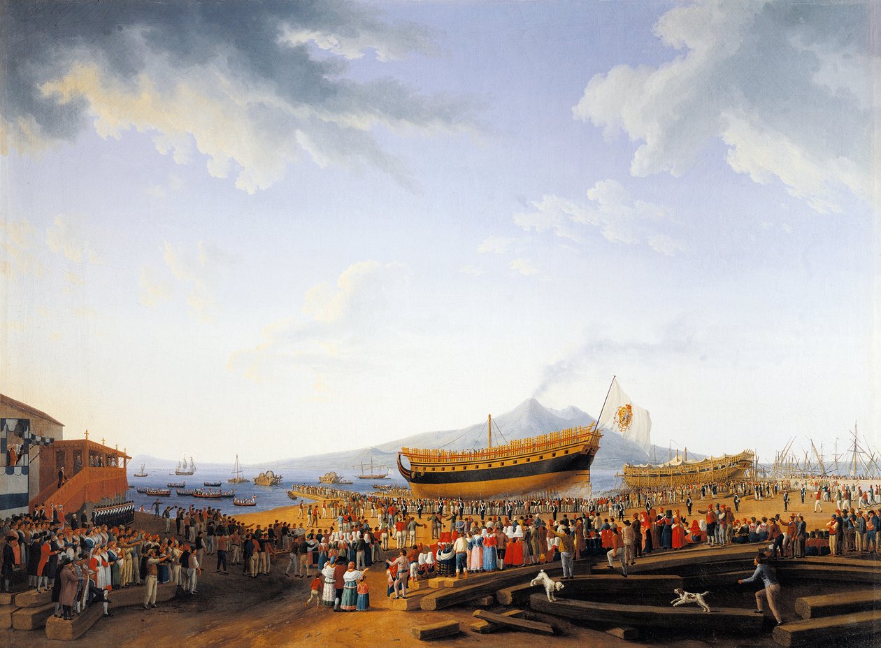 The Castellammare di Stabia Shipyard, by Jacob Philipp Hackert بواسطة جاكوب فيليب هاكيرت