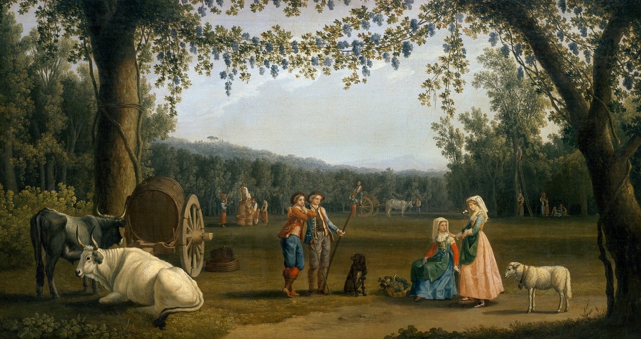The Royal Princes at the Harvest at the Carditello Estate بواسطة جاكوب فيليب هاكيرت