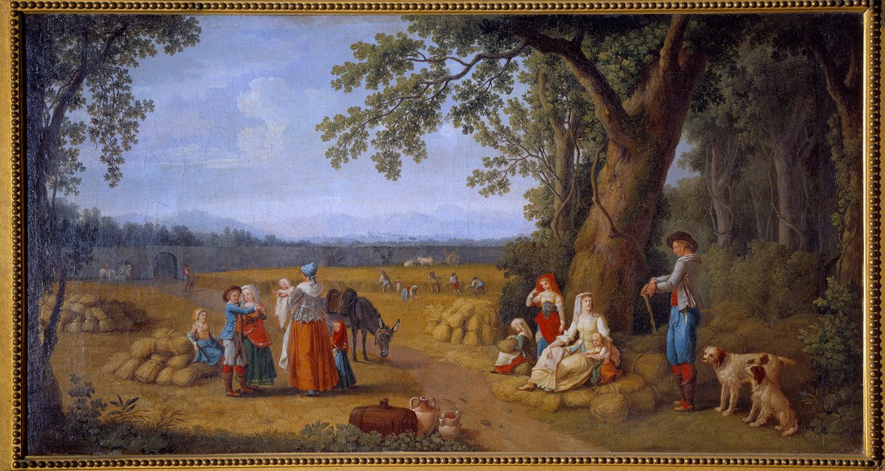 الحصاد في Carditello بالقرب من Caserta لوحة رسمها Jacob Philipp Hackert من Hackert d