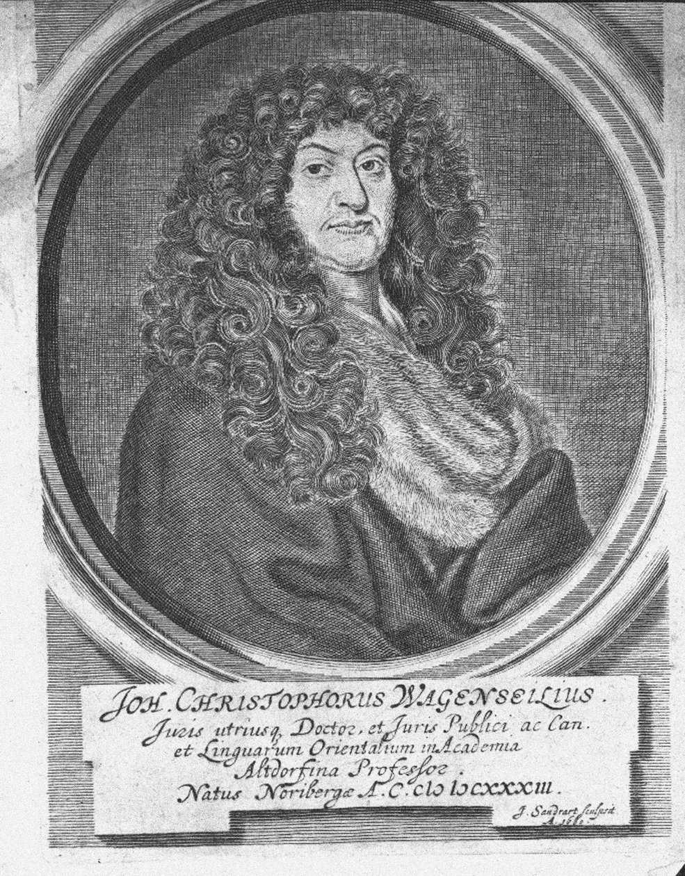 صورة يوهان كريستوف واغنسيل 1633-1705 ، نهاية القرن السابع عشر. بواسطة جاكوب ساندرارت من