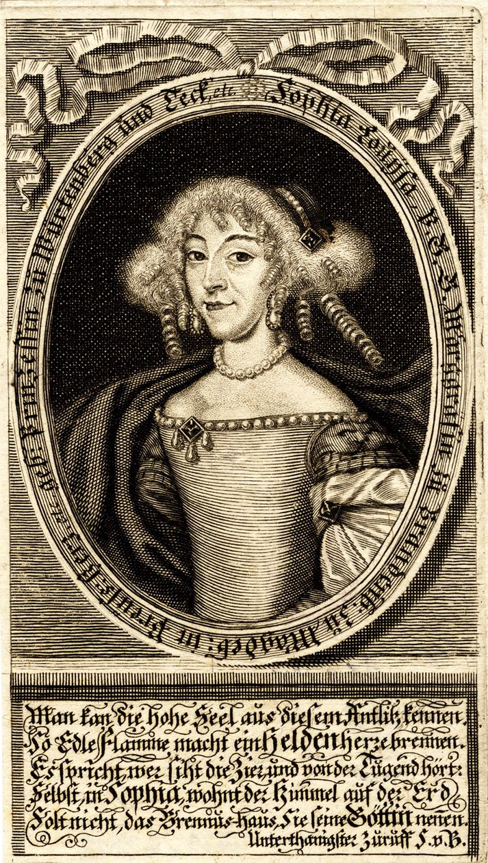 صورة لصوفي لويز من Württemberg-Stuttgart 1642-1702 ، Margravine of ... ، 1672. بواسطة جاكوب ساندرارت من