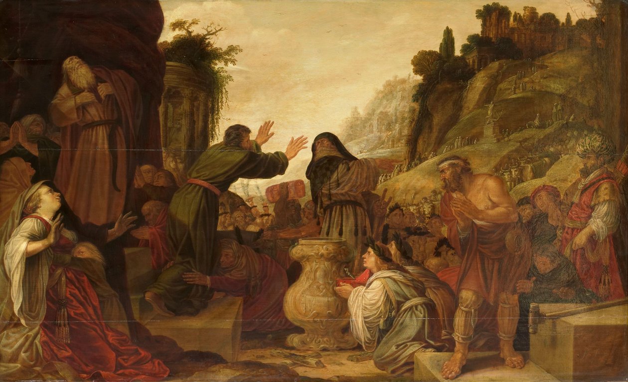 عبد القديسان بولس وبرنابا آلهة من قبل أهل لسترة (أعمال الرسل 14: 6-20) بواسطة جاكوب سيمونز بيناس