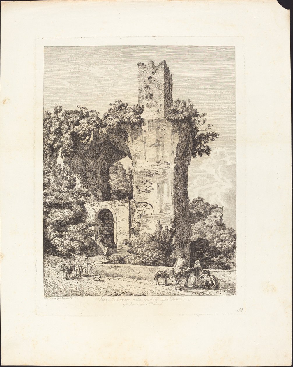 Arco della Toretta أو كلاهما جزء من Acqua Claudia ، في القوس بالقرب من Tivoli بواسطة جاكوب فيلهلم ميكاو