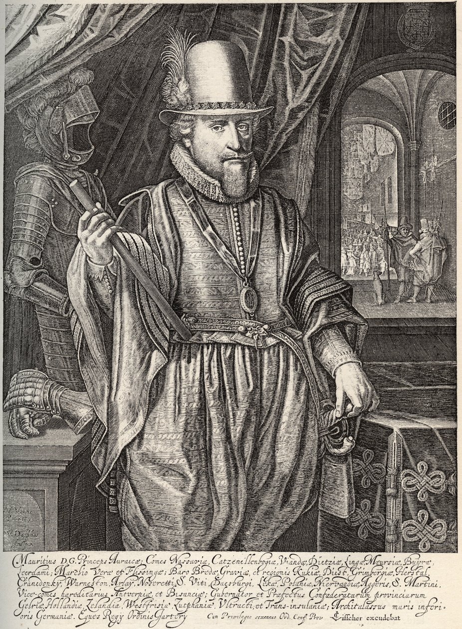 صورة لموريس دي ناسو (1567-1625) ، أمير أورانج ، كونت ناسو. نقش لويليم جاكوبس ديلف (1580-1638) القرن السابع عشر بواسطة يعقوب ويليمز دلف