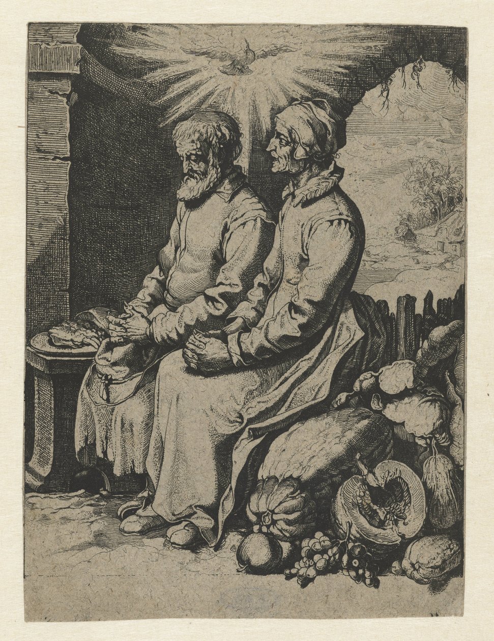 دعاء الزوجين المسنين أب سلمي بواسطة يعقوب دي غين (الثالث) (منسوب إلى)