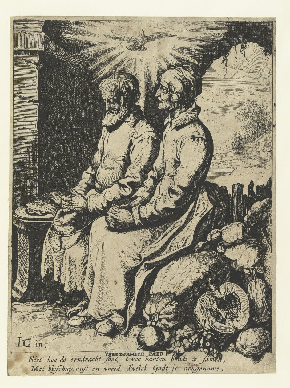 دعاء الزوجين المسنين Vreedsamich Paer (العنوان على الكائن) بواسطة جاكوب دي غين (الثالث)
