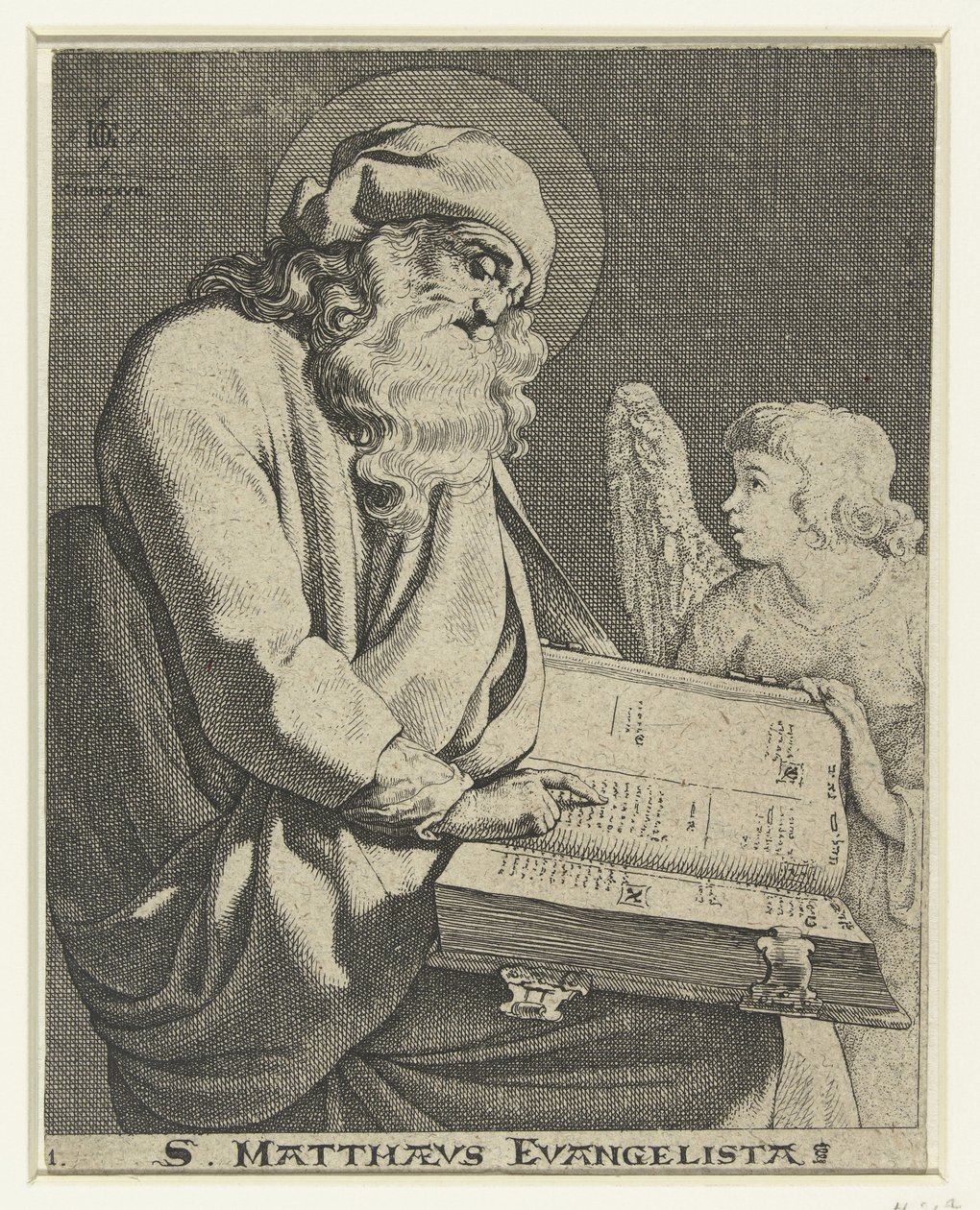 المبشر ماتيوس S. Matthaeus Evangelista (العنوان على الكائن) بواسطة جاكوب دي غين (الثالث)