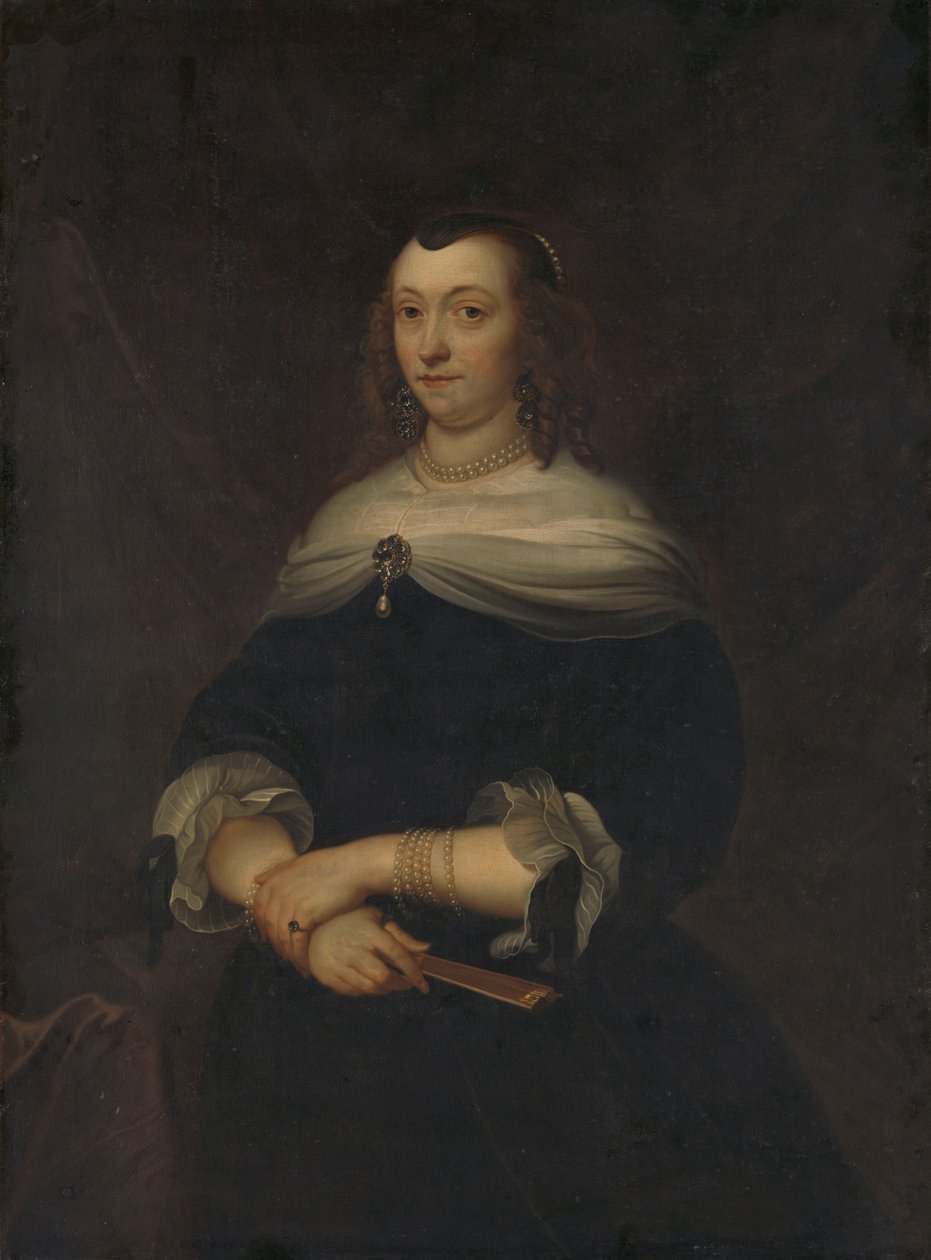 صورة لامرأة ، يُعتقد أنها لوكريشيا بودان (1616-1663) ، زوجة جان أورت والزوجة الثانية لكريستوفيل فان جانجيلت بواسطة جاكوب فان لو (نسخ بعد)
