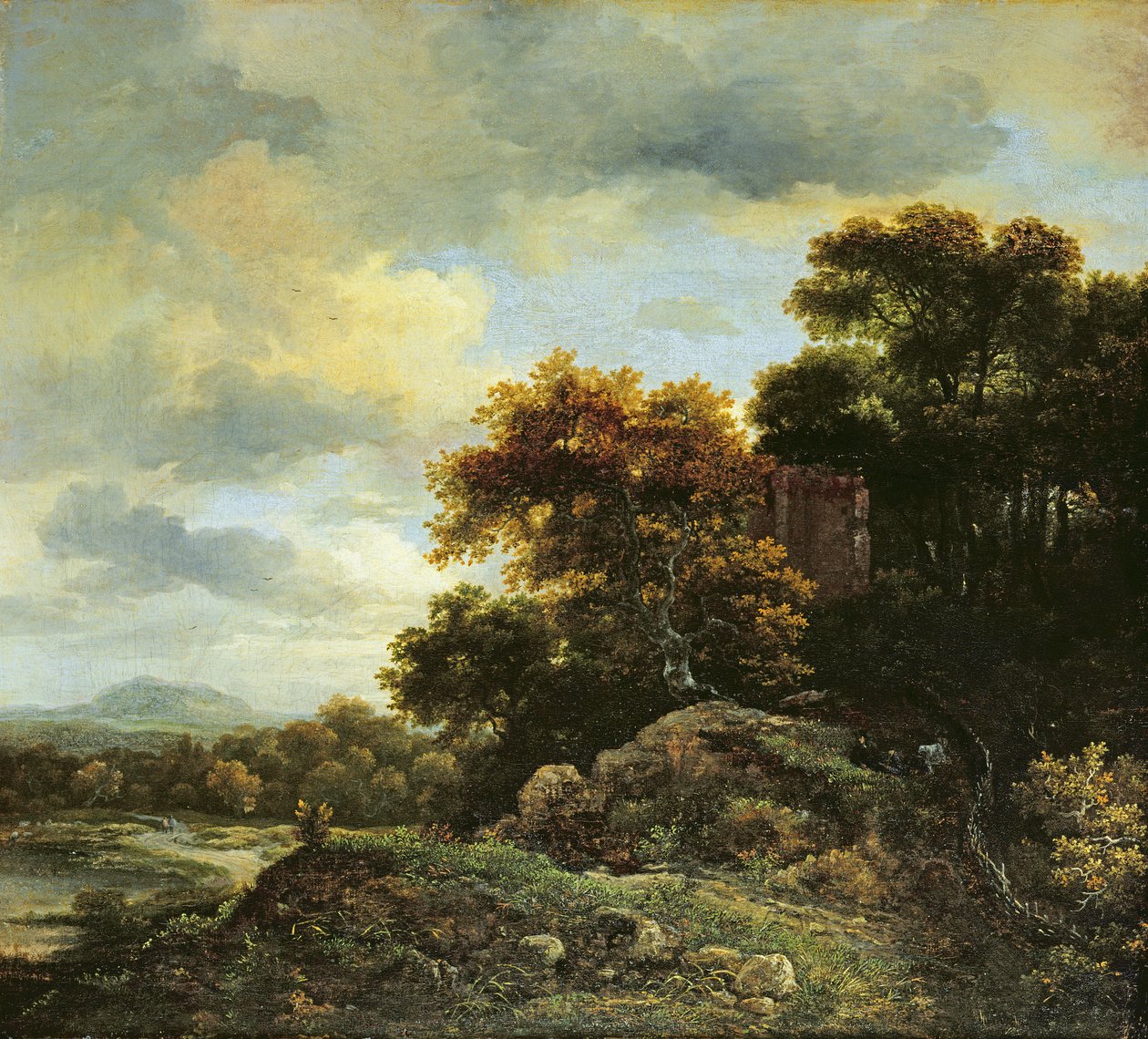 المناظر الطبيعية مع Wooded Hillock بواسطة جاكوب فان روزديل