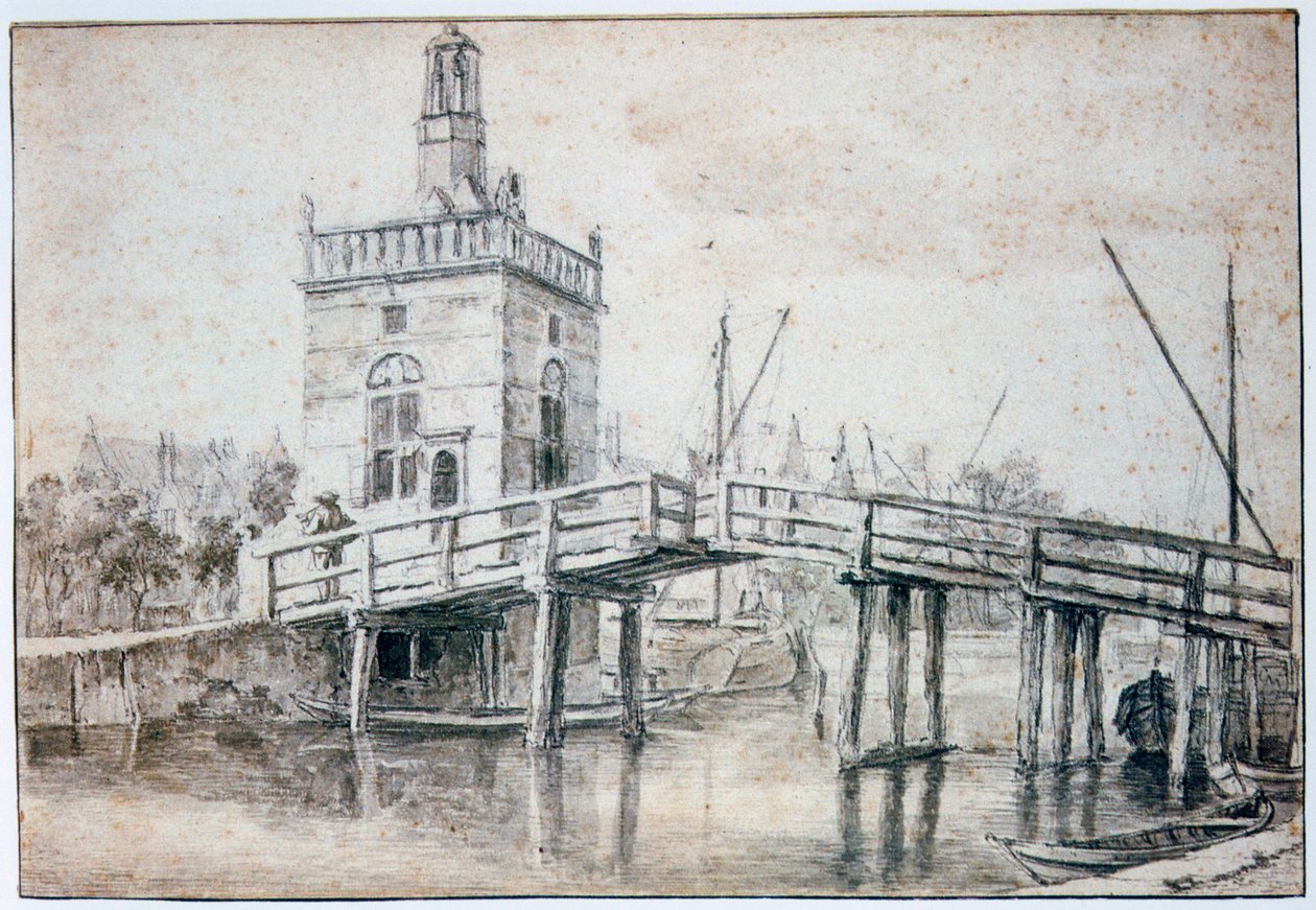 الجسر في ألكمار ، c1648-1682 بواسطة جاكوب فان روزديل