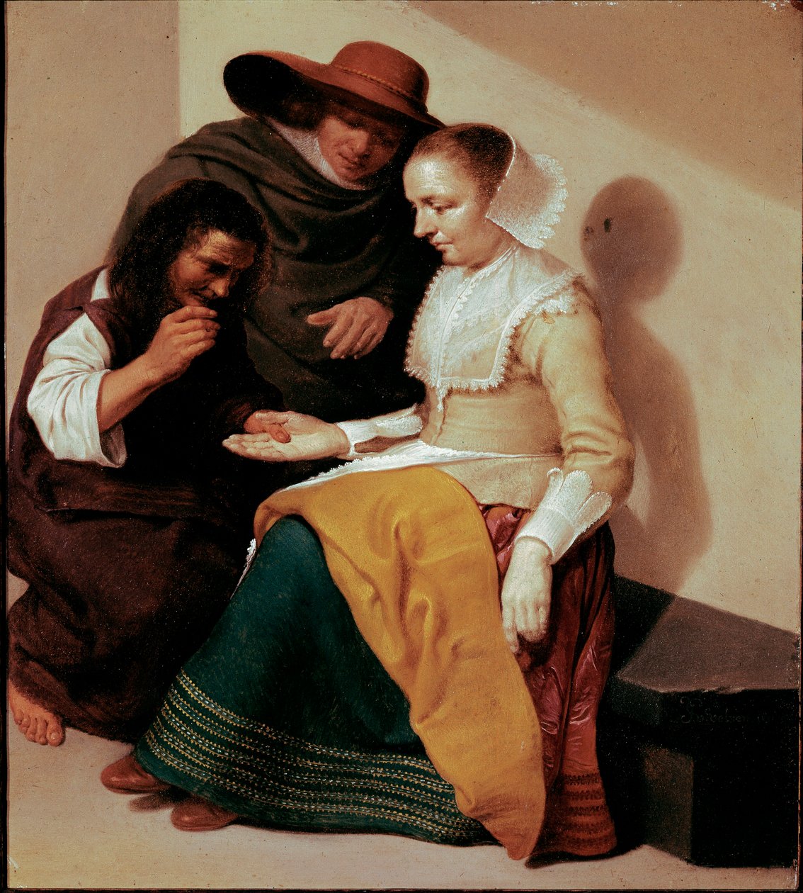 لوحة العراف بواسطة جاكوب فان فيلسن (بعد 1625-ج. 1656) 1631 صن. 26x23 سم باريس ، متحف اللوفر - عراف الحظ ، لجاكوب فان فيلسن (بعد 1625 - 1656). زيت على نحاس ٢٦ × ٢٣ سم بواسطة يعقوب فان فيلسن