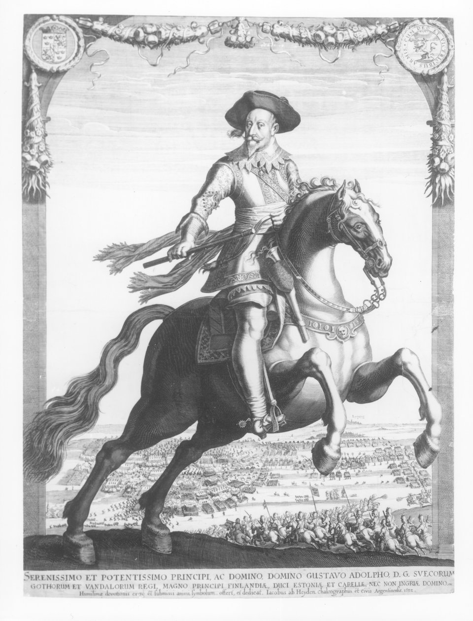 غوستافوس أدولفوس الثاني ، ملك السويد ، على ظهور الخيل ، 1632 بواسطة يعقوب فان دير هايدن