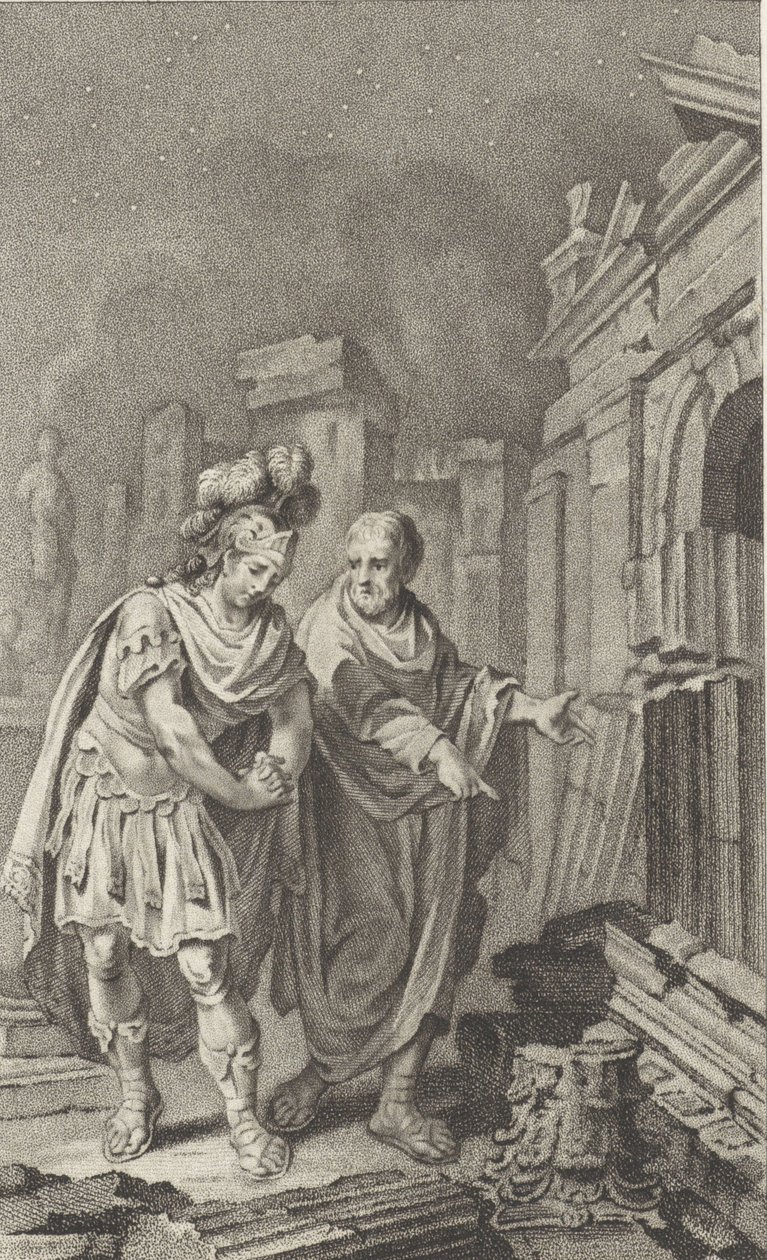 Scipio Aemilianus قبل أنقاض قرطاج برفقة Polybius ، 1797. بواسطة جاكوبس يشتري