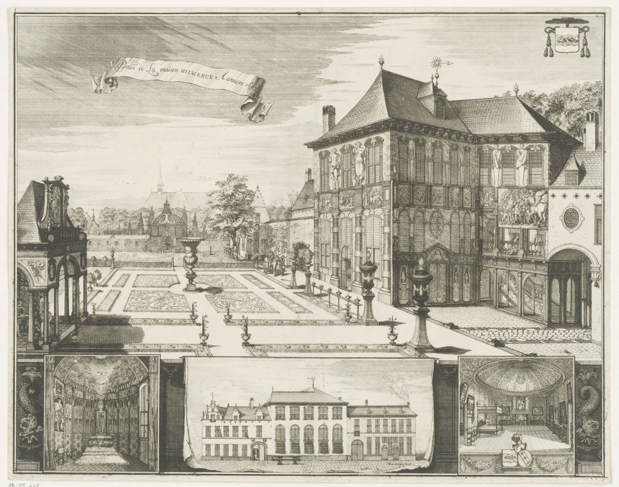 منظر لمنزل روبنز في أنتويرب منظر لمنزل هيلويرو في أنتويرب Party de la maison Hilwerue Aanvers 1692 (العنوان على الكائن) بواسطة جاكوبوس هاروين