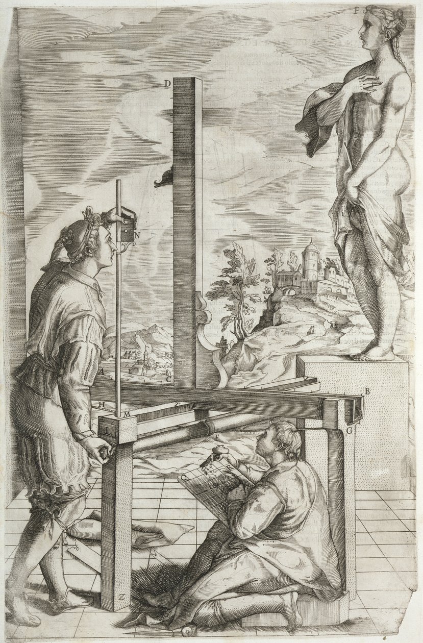 رسم توضيحي من Vignola&39;s &39;The Two Rules of Practical Perspective&39; نُشر لأول مرة عام 1583 بواسطة جاكوبو فيجنولا