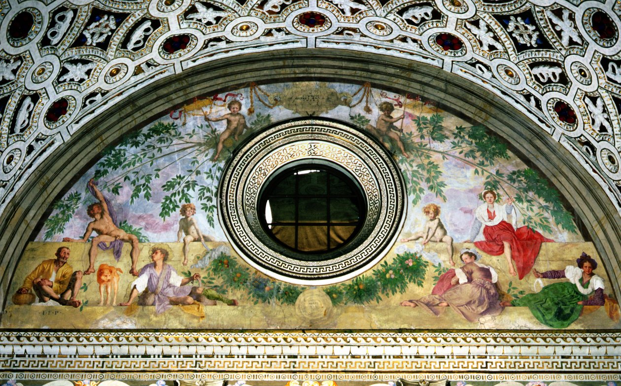 Lunette من داخل الفيلا يصور ، Vertumnus و Pomona بواسطة جاكوبو بونتورمو