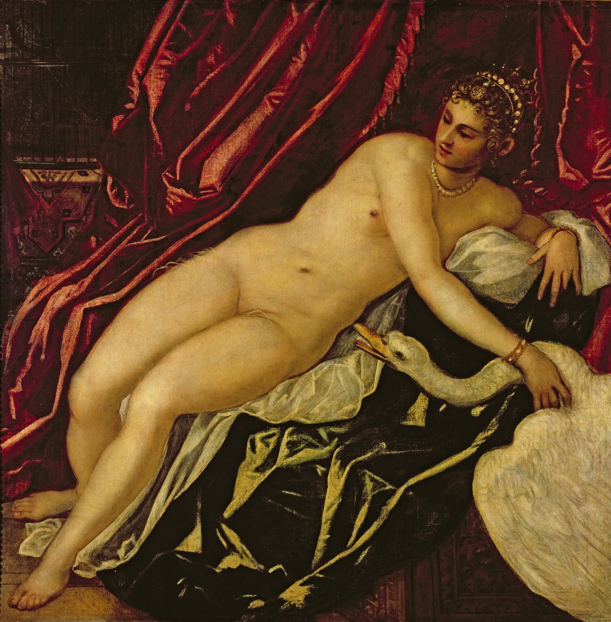 Leda and the Swan ، c.1545-47 (التفاصيل) بواسطة جاكوبو روبوستي تينتوريتو