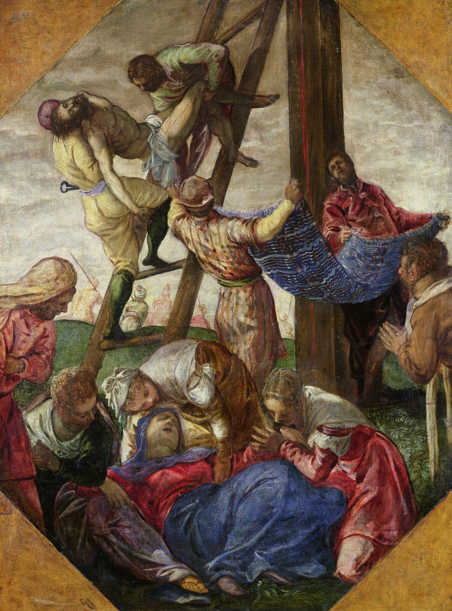 النسب من الصليب ، c.1560-65 بواسطة جاكوبو روبوستي تينتوريتو