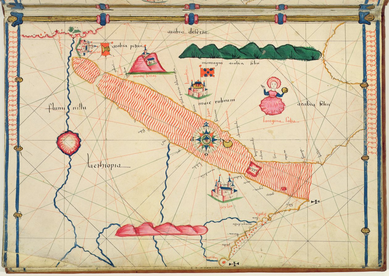 Ms Ital 550.0.3.15 fol.6r خريطة مصر ، من "الخرائط الجغرافية" بواسطة جاكوبو روسو