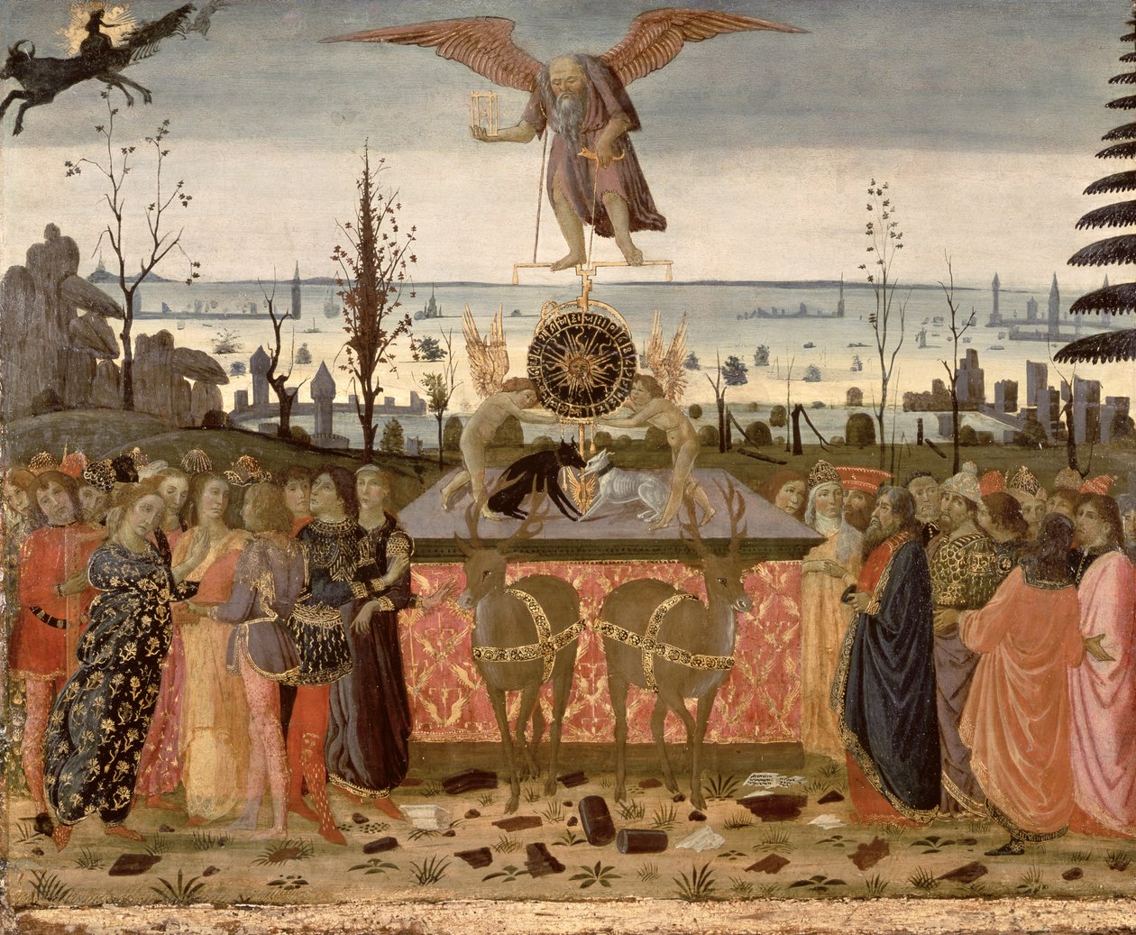 انتصار الوقت ، مستوحى من &39;Triumphs&39; بواسطة Petrarch (1304-74) بواسطة Jacopo del Sellaio