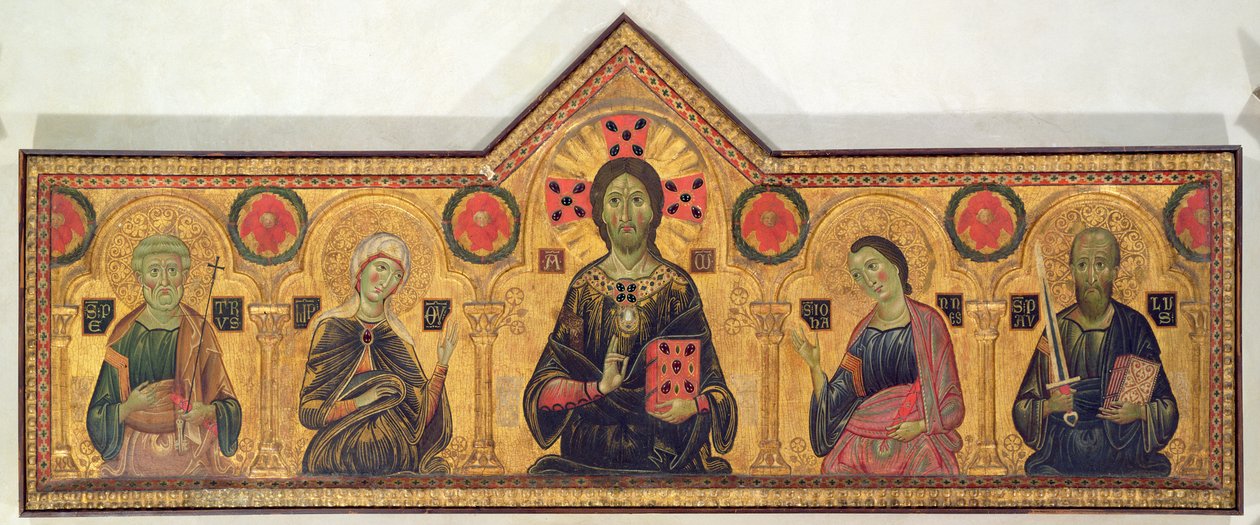 الفادي ، العذراء والقديسين ، 1271 (درجة الحرارة على اللوحة) بواسطة جاكوبو دي ميليوري