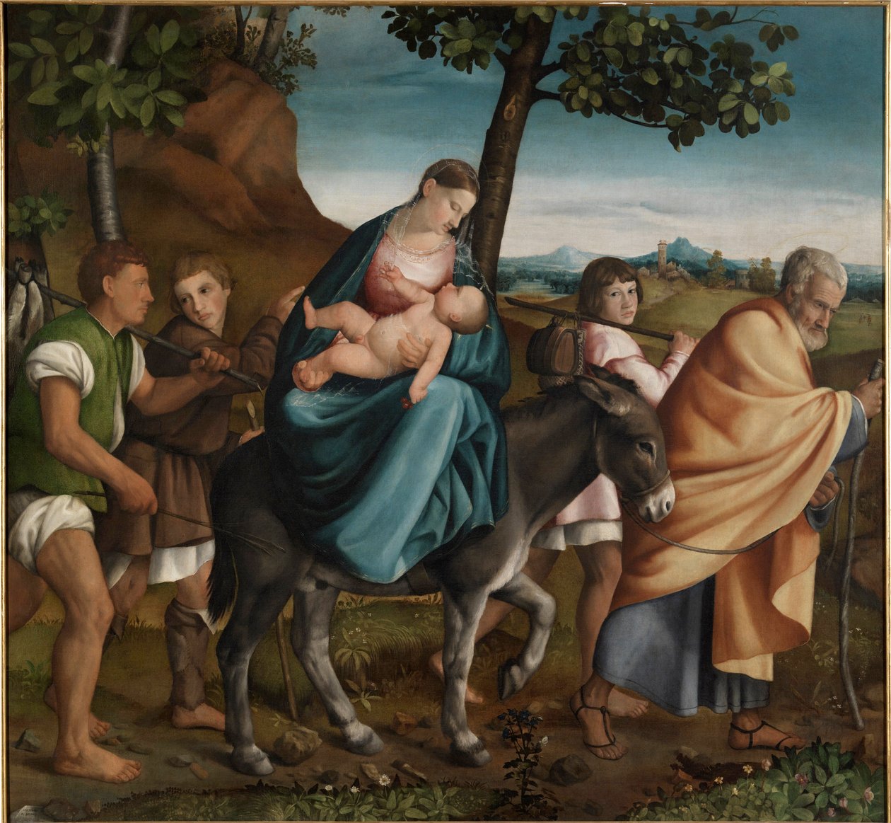 الرحلة إلى مصر - رسم جاكوبو باسانو (أو دا بونتي) إيل فيكيو (الأكبر) (1510-1592) ، زيت على خشب بواسطة جاكوبو باسانو